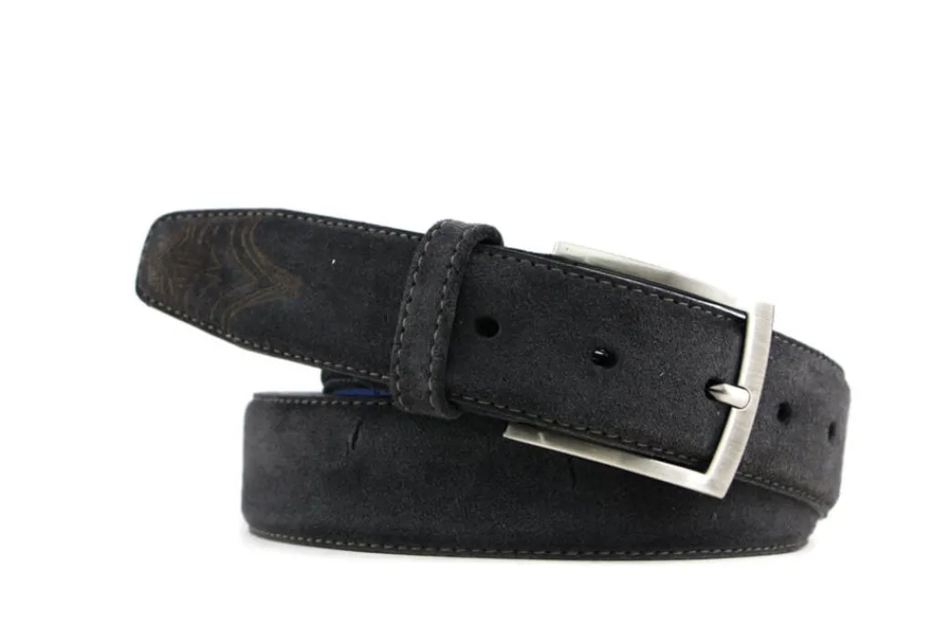 Riemen | Herenaccessoires^Floris van Bommel Riem Dark Grey Suede