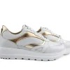 Sneakers | Wijdte H^Footnotes Sneaker Silke White Calf Perfo Gold