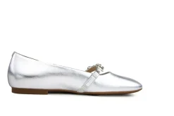 Bandschoenen^Gabor Bandschoen Shine Metallic Silber Kristal