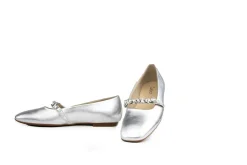 Bandschoenen^Gabor Bandschoen Shine Metallic Silber Kristal