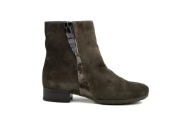 Enkellaarzen^Gabor Enkellaars Englenbrown Suede Kroko