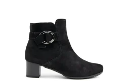 Enkellaarzen^Gabor Enkellaars Gesp Schwarz Suede