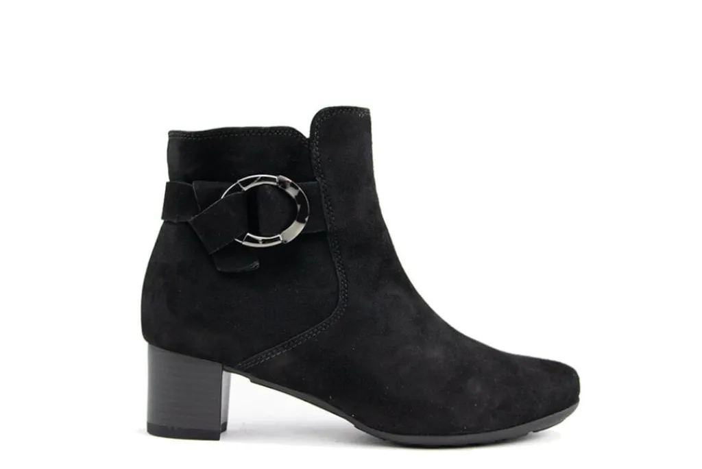 Enkellaarzen^Gabor Enkellaars Gesp Schwarz Suede