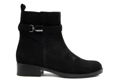Enkellaarzen^Gabor Enkellaars Schwarz Suede Silver