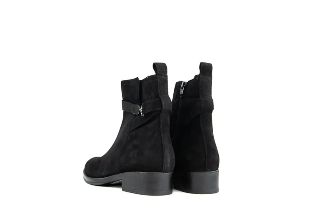 Enkellaarzen^Gabor Enkellaars Schwarz Suede Silver