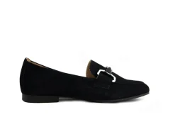 Instappers | Loafers / Instappers^Gabor Loafer Bit Schwarz Altsilber Suede