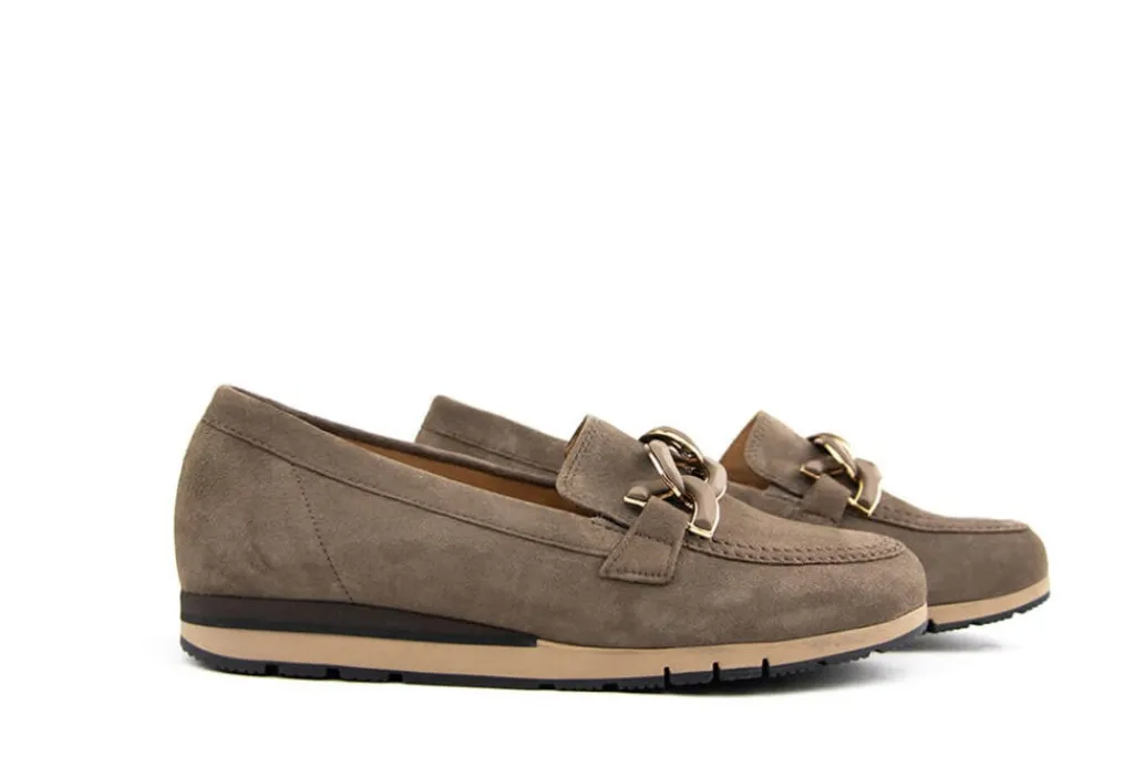 Instappers | Loafers / Instappers^Gabor Loafer Ketting Mohair Suede