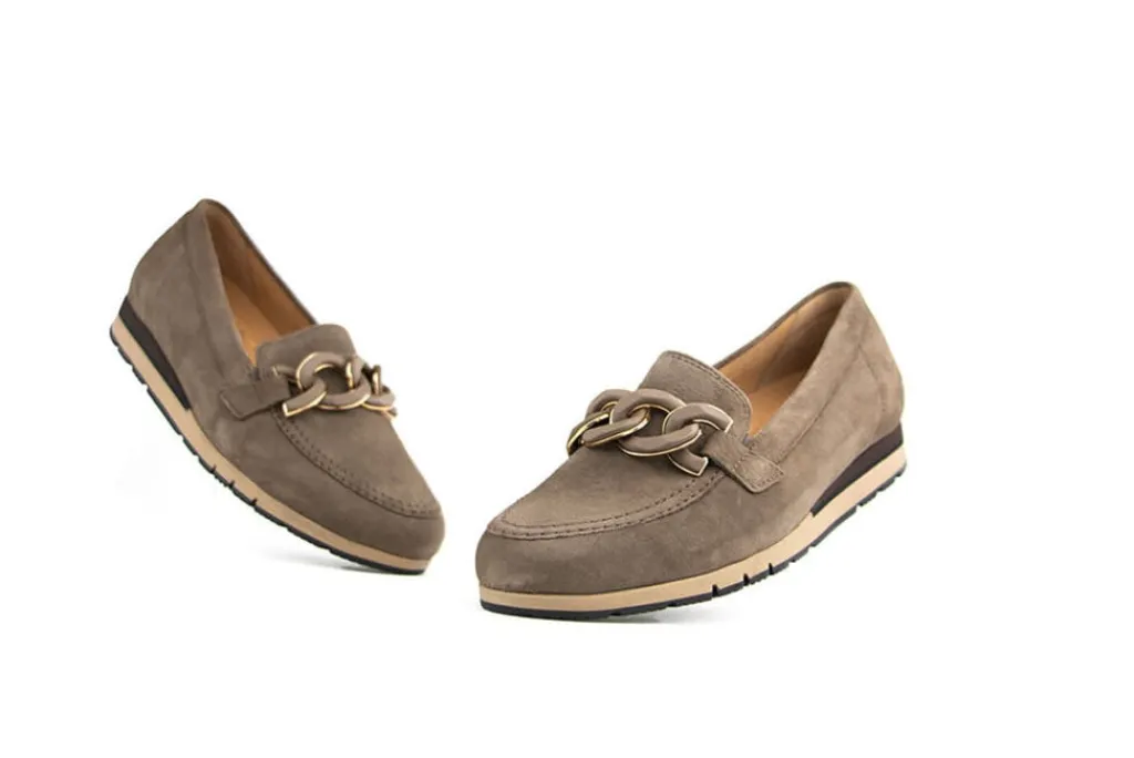 Instappers | Loafers / Instappers^Gabor Loafer Ketting Mohair Suede