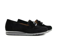 Instappers | Loafers / Instappers^Gabor Loafer Ketting Schwarz Suede