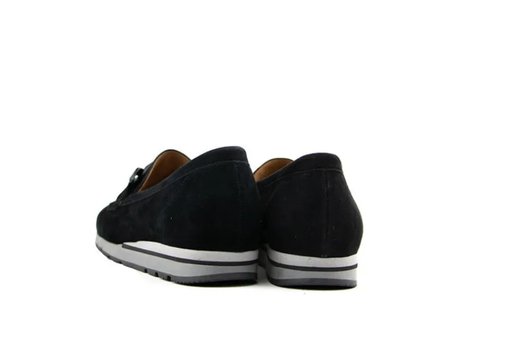 Instappers | Loafers / Instappers^Gabor Loafer Ketting Schwarz Suede