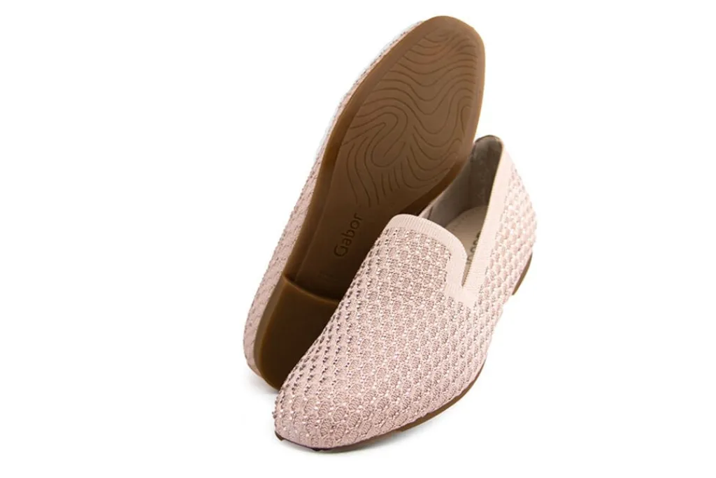 Instappers | Loafers / Instappers^Gabor Loafer Rouge Glitter Stretch