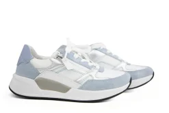Sneakers^Gabor Rolling Soft Sneaker Weiss Lagune Silber