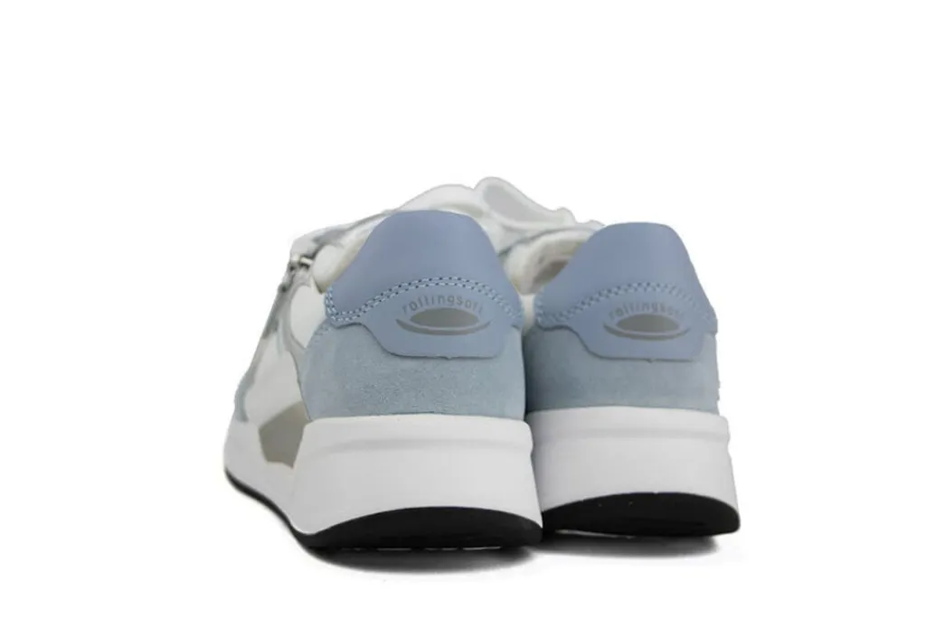 Sneakers^Gabor Rolling Soft Sneaker Weiss Lagune Silber