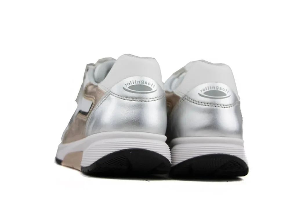 Sneakers^Gabor Rolling Soft Sneaker Weiss Silber Puder