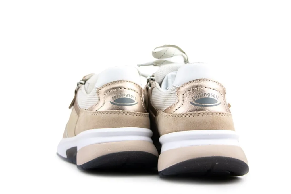 Sneakers^Gabor Rolling Soft Sneaker Leinen Oak Puder