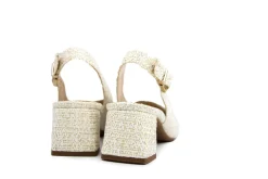 Wijdte G | Pumps^Gabor Slingback Pump Creme Gold Lounge Lurex