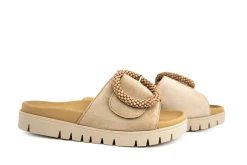 Slippers | Sandalen En Slippers^Gabor Slipper Gesp Caramel Suede