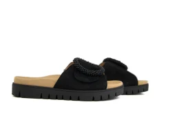 Slippers | Sandalen En Slippers^Gabor Slipper Gesp Schwarz Suede