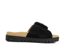 Slippers | Sandalen En Slippers^Gabor Slipper Gesp Schwarz Suede