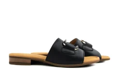 Slippers | Sandalen En Slippers^Gabor Slipper Schwarz Uni Gold Nappa