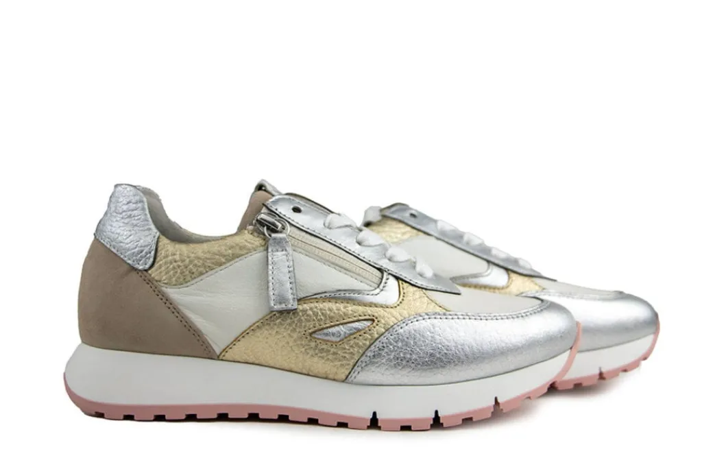 Sneakers^Gabor Sneaker Latte Silber Rose Metal