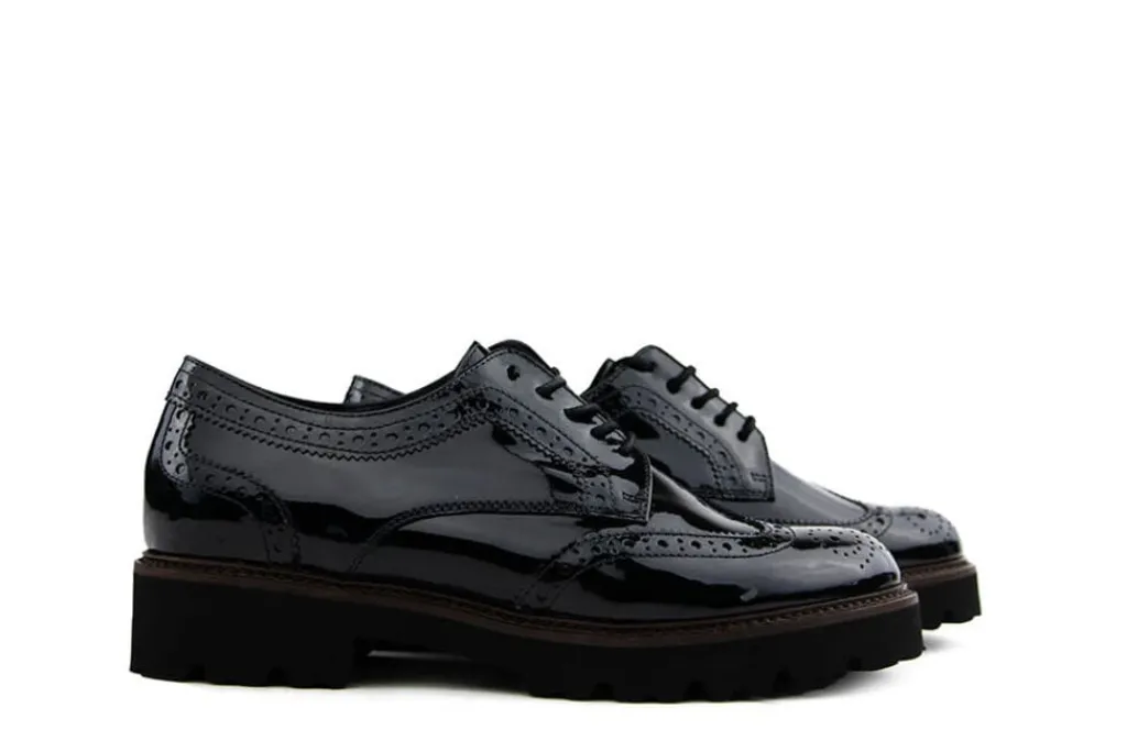 Veterschoenen^Gabor Veter Schwarz Nappalack