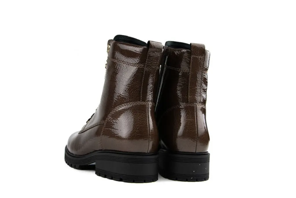 Veterboots En Bikerboots^Gabor Veterboot Cacao Rock Lack