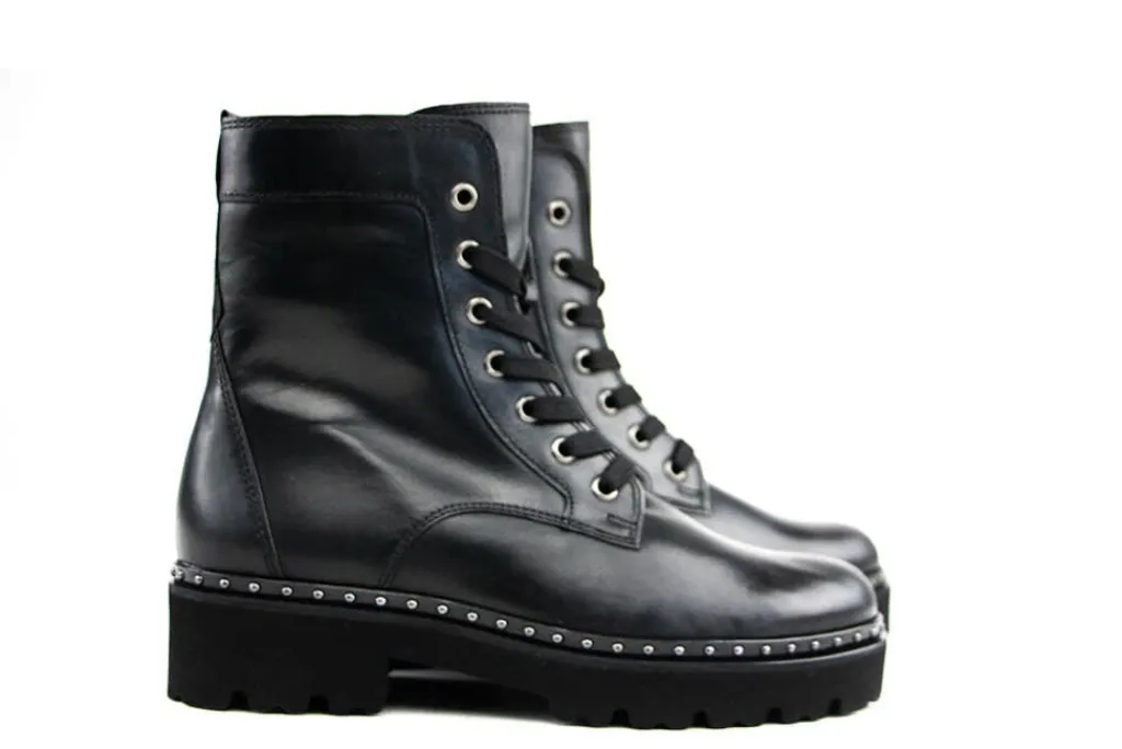 Veterboots En Bikerboots^Gabor Veterboot Schwarz Altsilber