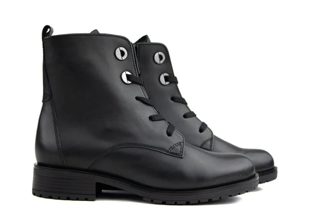Veterboots En Bikerboots^Gabor Veterboot Schwarz Calf