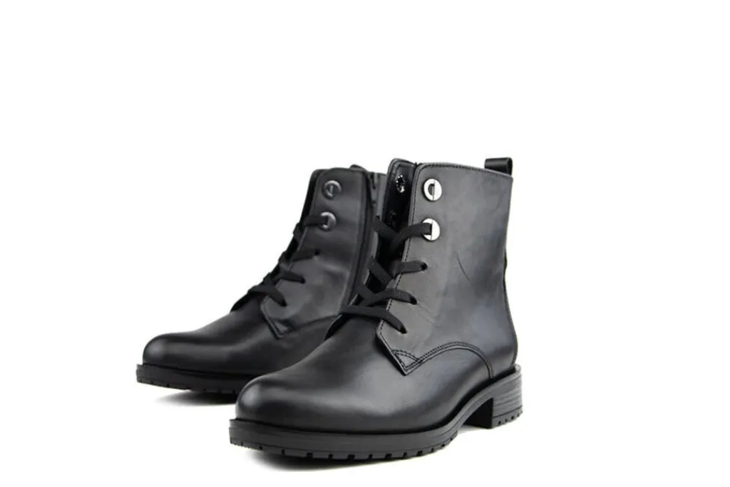 Veterboots En Bikerboots^Gabor Veterboot Schwarz Calf