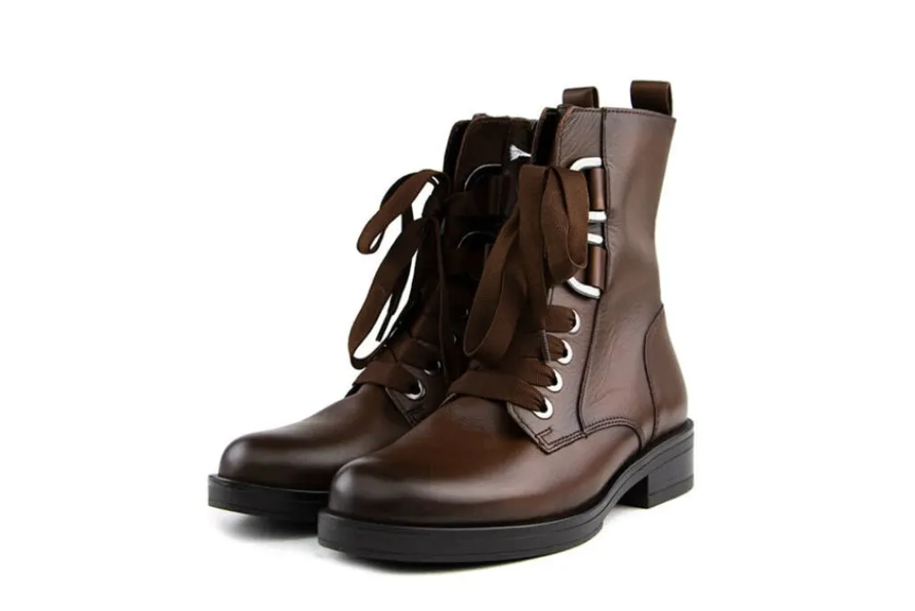 Veterboots En Bikerboots^Gabor Veterboots Bruin Sattel Nappa Roma