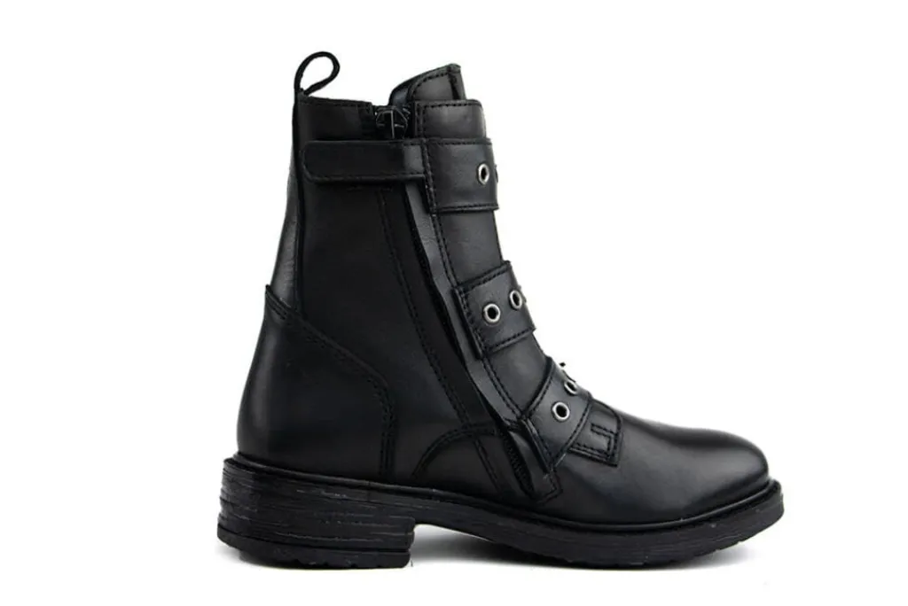 Veterboots En Bikerboots^GIGA Bikerboot Gespen Tramonto Black