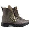 Veterboots En Bikerboots^GIGA Bikerboots Taupe Riempjes