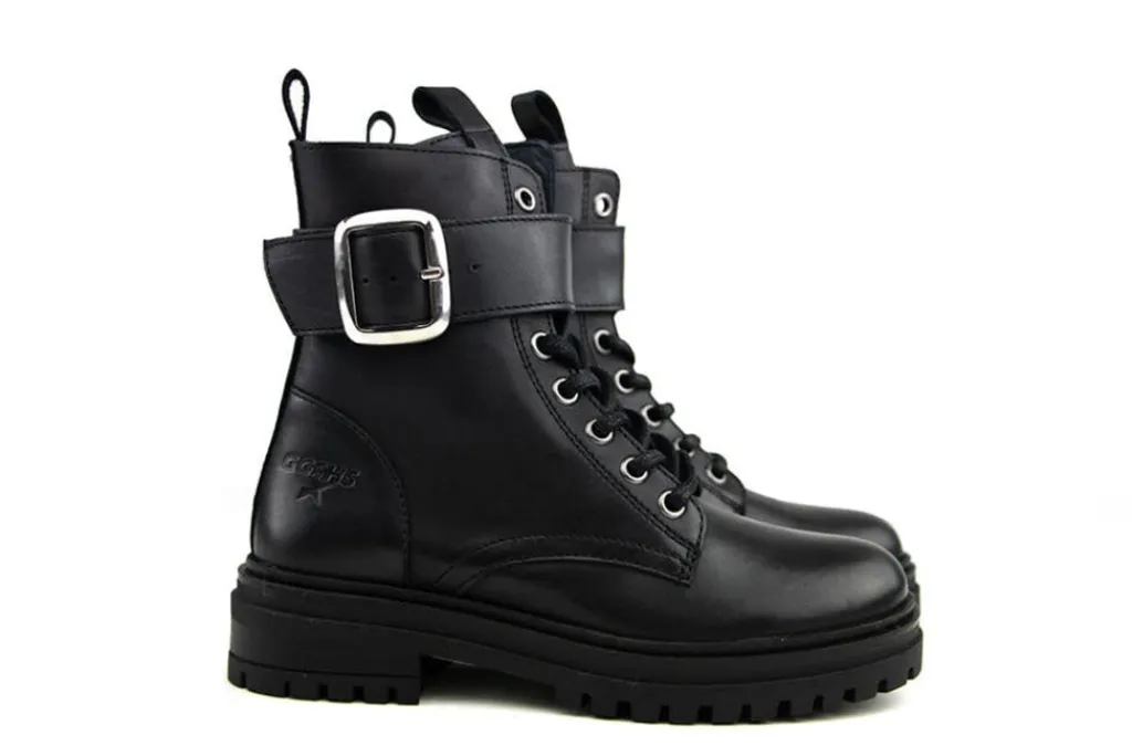Veterboots En Bikerboots^GIGA Veterboot Gesp Tramonto Black