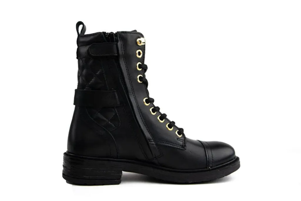 Veterboots En Bikerboots^GIGA Veterboot Gesp Tramonto Black