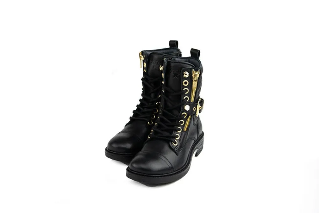 Veterboots En Bikerboots^GIGA Veterboot Gesp Tramonto Black
