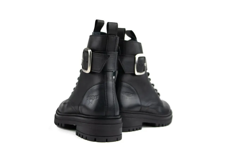Veterboots En Bikerboots^GIGA Veterboot Gesp Tramonto Black