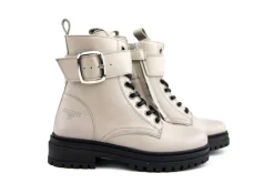 Veterboots En Bikerboots^GIGA Veterboot Gesp Velvet Light Taupe
