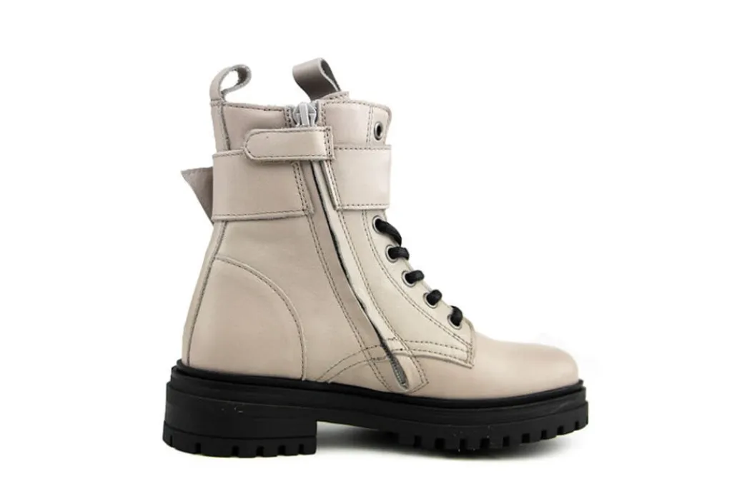 Veterboots En Bikerboots^GIGA Veterboot Gesp Velvet Light Taupe