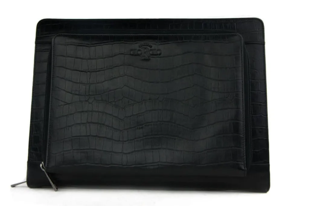 Tassen | Herenaccessoires^Giorgio Laptop Etui Croco Nero