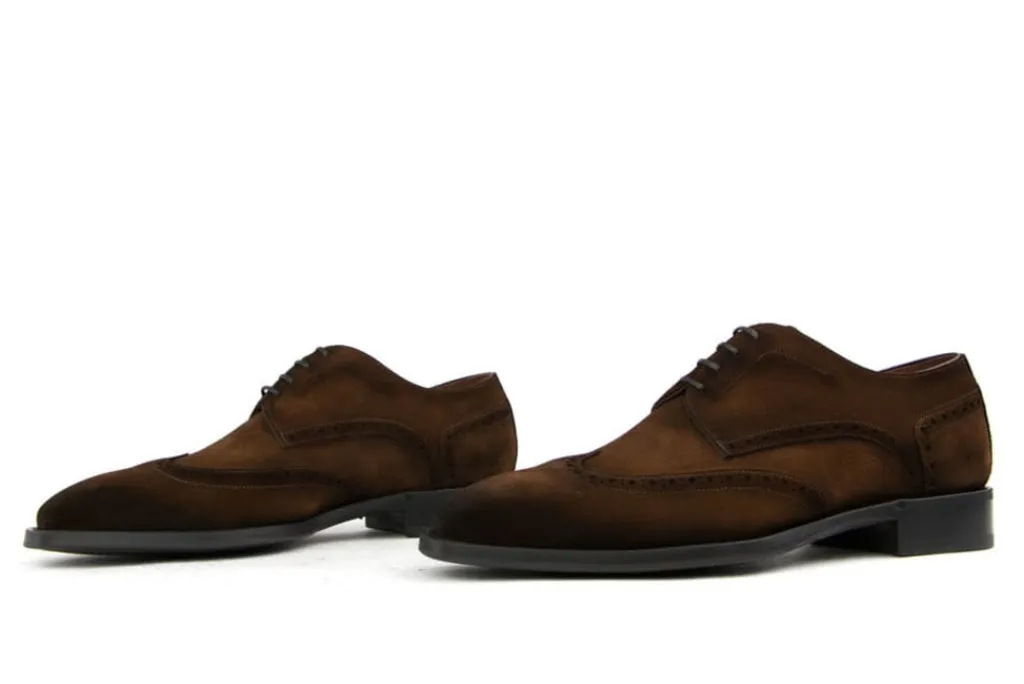 Veterschoenen | Nette Schoenen^Greve Veterschoen Utrecht Bruin Suede K-wijdte