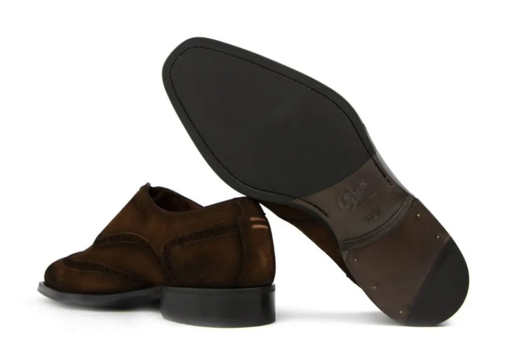 Veterschoenen | Nette Schoenen^Greve Veterschoen Utrecht Bruin Suede K-wijdte