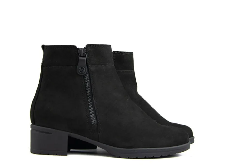 Enkellaarzen | Wijdte H^Hartjes Enkellaarsjes Hip Zwart Nubuck