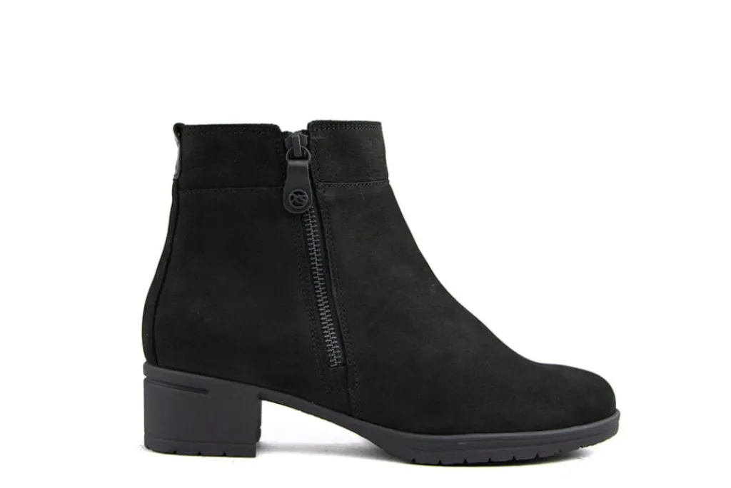 Enkellaarzen | Wijdte H^Hartjes Enkellaarsjes Hip Zwart Nubuck