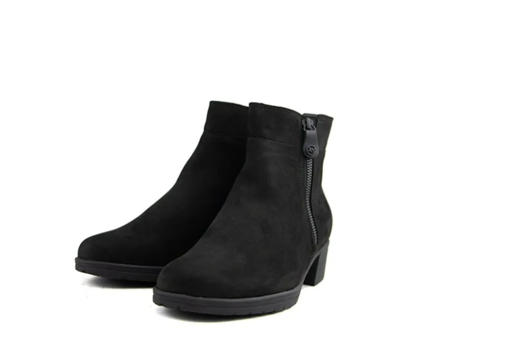 Enkellaarzen | Wijdte H^Hartjes Enkellaarsjes Hip Zwart Nubuck