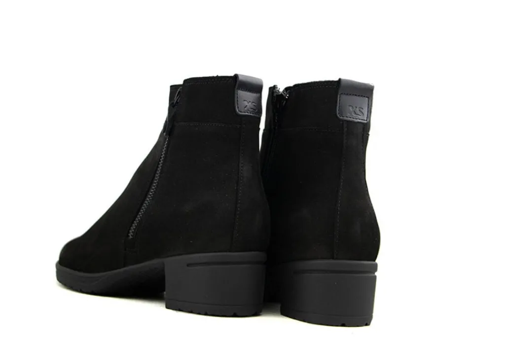 Enkellaarzen | Wijdte H^Hartjes Enkellaarsjes Hip Zwart Nubuck