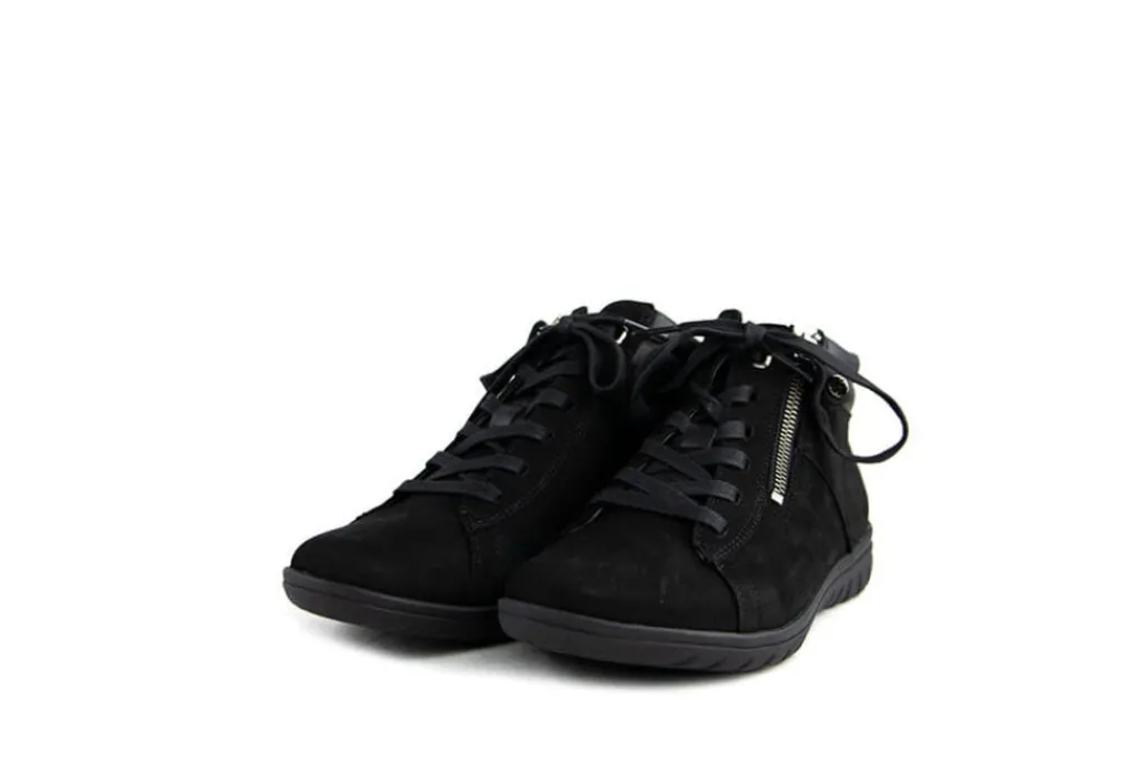 Veterschoenen | Wijdte G^Hartjes Hoge Veterschoen Casual Boots Zwart