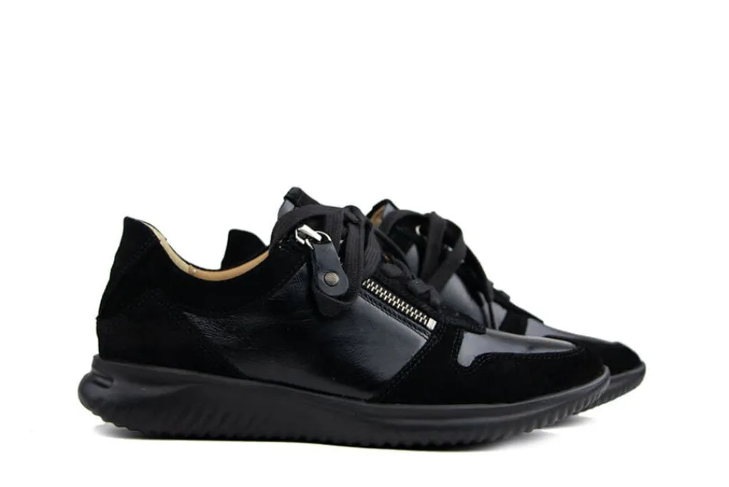 Sneakers | Wijdte G^Hartjes Sneaker Breeze Schwarz Suede Lack