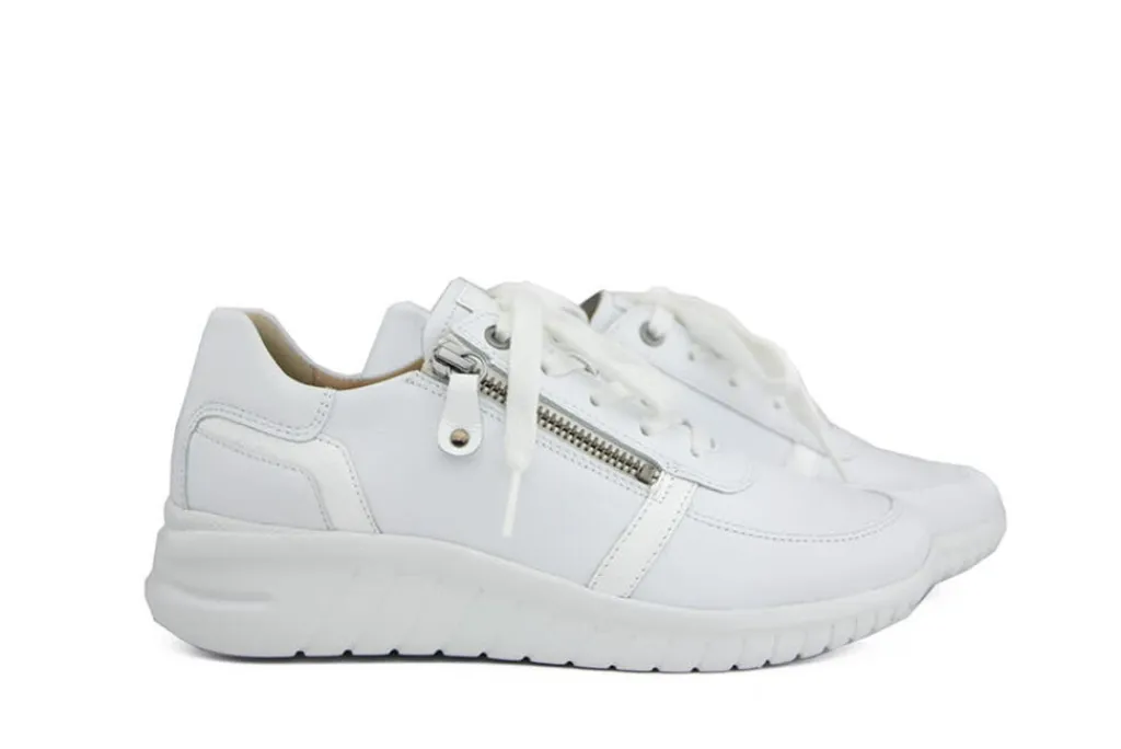 Wijdte G | Sneakers^Hartjes Sneaker Wave Shoe White Nappa Lack