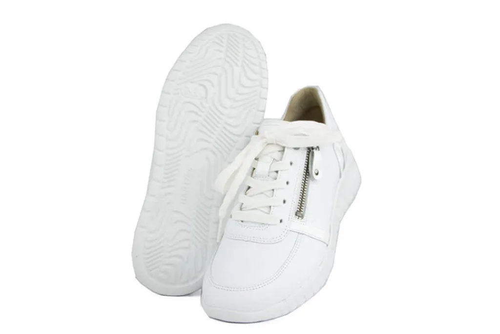 Wijdte G | Sneakers^Hartjes Sneaker Wave Shoe White Nappa Lack